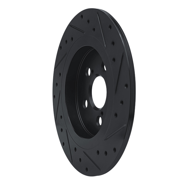 Lexus CT200H Brake Rotor (1) - Rear Left - R1 Concepts - Drilled & Slotted - Black - `11-`17